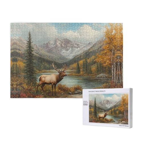 The Little Deer 1000 Erwachsenen-Puzzles – Herausfordernde Puzzles, perfekt für Spieleabende – fertige Puzzle-Größen von 29,5 x 19,7 cm von OIBNKCN