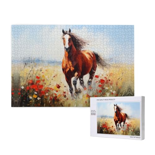The Little Horse 1000 Puzzles für Erwachsene, herausfordernde Puzzles, perfekt für Spieleabende, fertige Puzzle-Größen von 29,5 x 19,7 cm von OIBNKCN