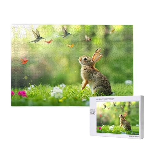 The Lively Little Rabbit 1000 Puzzles für Erwachsene, herausfordernde Puzzles, perfekt für Spieleabende, fertige Puzzle-Größen von 29,5 x 19,7 cm von OIBNKCN
