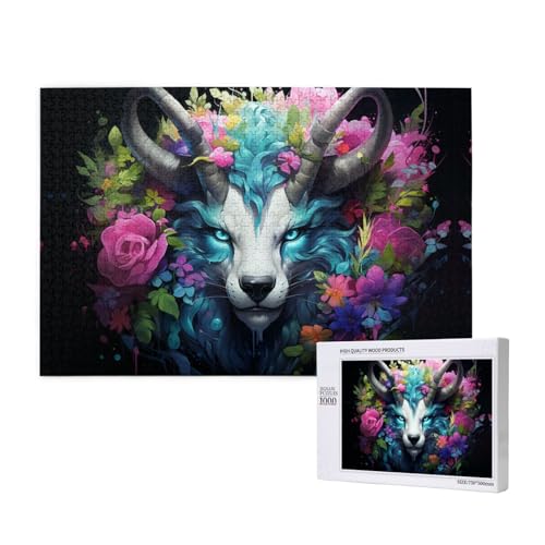 The Majestic Antelope 1000 Puzzles für Erwachsene, herausfordernde Puzzles, perfekt für Spieleabende, fertige Puzzle-Größen von 29,5 x 19,7 cm von OIBNKCN