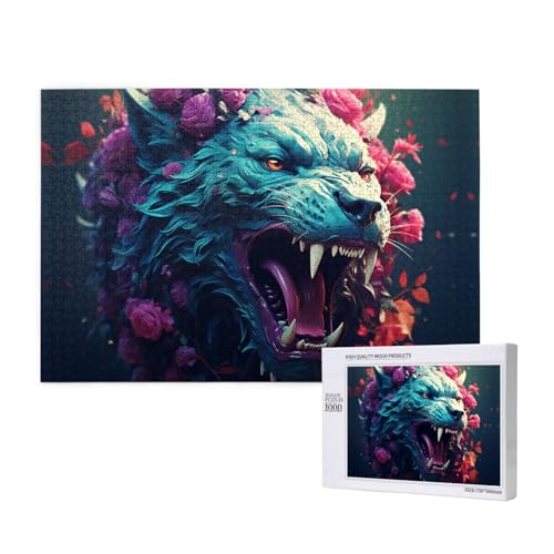 The Mountain Lion 1000 Puzzles für Erwachsene – herausfordernde Puzzles – perfekt für Spieleabende – abgeschlossenes Puzzle 29,5 x 19,7 cm von OIBNKCN