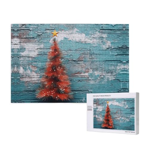 Weihnachtsölgemälde 1000 Erwachsenenpuzzles – Herausfordernde Puzzles, perfekt für Spieleabende – fertige Puzzle-Größen von 29,5 x 19,7 cm von OIBNKCN