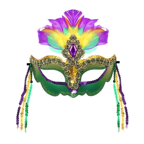 OIDEA Damen Venezianische Maske Maskenball: Maskerade Maske Faschingsmasken Venedig Karneval Federmasken Halloween Irische Ostermasken Rollenspiel Cosplay Kostüm Party von OIDEA