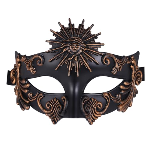OIDEA Herren Venezianische Maske Sonnengott: Bronze Maskerade Griechische Römische Halbemaske Augenmaske Karnevalsmaske Kostüm Karneval Cosplay Party Masquerade für Männer von OIDEA