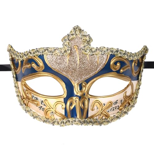 OIDEA Herren Venezianische Masken Blau Maskerade Maske Venezianischen Cosplay Fasching Verkleidung Maskenball Venedig Karneval Rollenspiel Kostüm von OIDEA