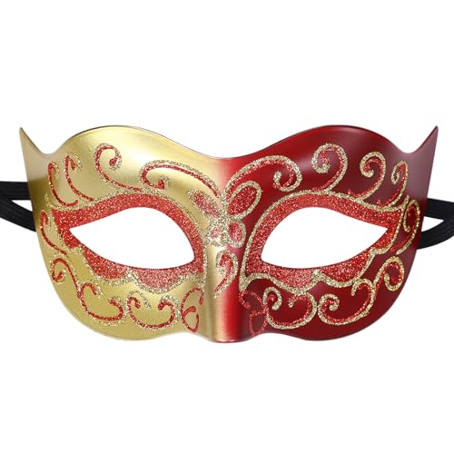 OIDEA Herren Venezianische Maske Maskenball: Rot Maskerade Maske Venezianischen Cosplay Fasching Verkleidung Maskenball Venedig Karneval Mottoparty Kostüm von OIDEA