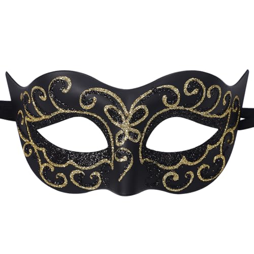 OIDEA Herren Venezianische Masken Schwarz Maskerade Maske Venezianischen Cosplay Fasching Verkleidung Maskenball Venedig Karneval Mottoparty Kostüm von OIDEA