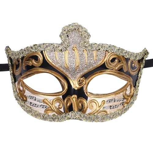OIDEA Herren Venezianische Maske Maskenball: Schwarz Maskerade Maske Venezianischen Cosplay Fasching Verkleidung Maskenball Venedig Karneval Rollenspiel Kostüm von OIDEA