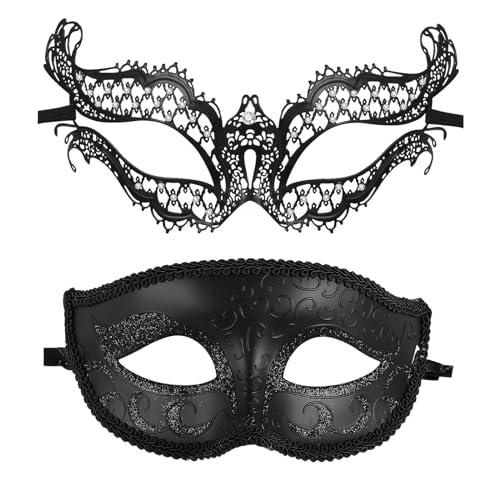 OIDEA Maskenpaar Maskerade Partei: Venedig Maskenkostüm aus Metall Kunststoff Tanz Karneval Halloween Party Cosplay Shows - Für Rollenspiel Kostüm Geschenk von OIDEA