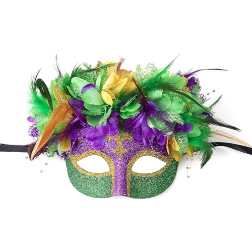 Oidea Karnevalsmaske für Frauen: venezianische Karnevalsmaske mit Federn Halloween Cosplay Kostüm Party Maske Karneval Zubehör von OIDEA