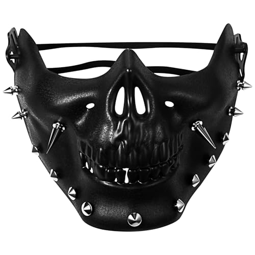 Oidea 【Maskerade Maske für Männer Frauen】Schwarz Gothic Steampunk Gruseliger Horror Halbgesicht Skelett Schädel Maske Halloween Kostüm Cosplay Party Abschlussball Maske Oidea 【Maskerade Maske für Männer Frauen】Schwarz Gothic Steampunk Gruseliger Horror Halbgesicht Skelett Schädel Maske Halloween Kostüm Cosplay Party Abschlussball Maske von OIDEA