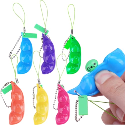 OIGWBPH 6 Stück Squeeze Bean Schlüsselanhänger Fidget Spielzeug, Sojabohnen Fidget Toys, Anti-Angst, Party Favor Spielzeug, Klassenzimmer Prämien OIGWBPH 6 Stück Squeeze Bean Schlüsselanhänger Fidget Spielzeug, Sojabohnen Fidget Toys, Anti-Angst, Party Favor Spielzeug, Klassenzimmer Prämien von OIGWBPH