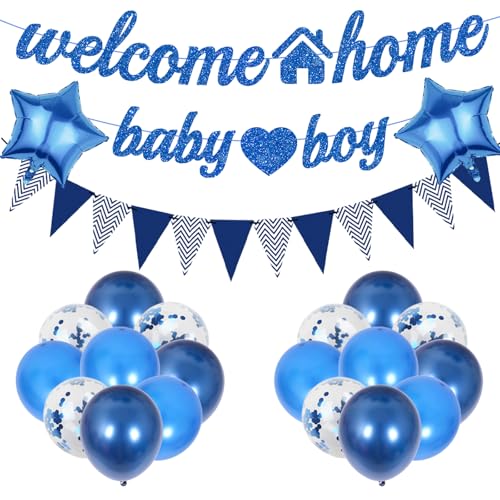 Babyparty Deko Willkommen Zuhause Set - 22 Pcs Gender Reveal Party Deko Baby Shower Taufe Boy Ballons Wimpelkette Kinderzimmer Gender Reveal Party Welcome Home Baby Boy Herzlich Girlande Babyparty Deko Willkommen Zuhause Set - 22 Pcs Gender Reveal Party Deko Baby Shower Taufe Boy Ballons Wimpelkette Kinderzimmer Gender Reveal Party Welcome Home Baby Boy Herzlich Girlande von OIODDYY