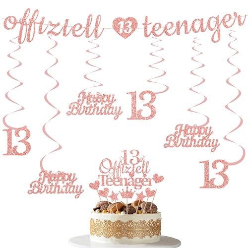 Deko 13 Geburtstag Offizielle Teenager - 15 Stück ROSÉGOLD Offizielle Teenager banner Kreis Dot Twinkle Star Girlande Hanging Streamer Tortenaufsatz Für Jungen Mädchen Geburtstagsparty Deko 13 Geburtstag Offizielle Teenager - 15 Stück ROSÉGOLD Offizielle Teenager banner Kreis Dot Twinkle Star Girlande Hanging Streamer Tortenaufsatz Für Jungen Mädchen Geburtstagsparty von OIODDYY