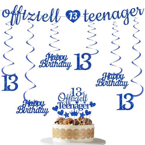 Offizielle Teenager Deko 13 Geburtstag - 15 Stück Blau Offizielle Teenager banner Kreis Dot Twinkle Star Hanging Streamer Tortenaufsatz Für Jungen Mädchen Geburtstagsparty Offizielle Teenager Deko 13 Geburtstag - 15 Stück Blau Offizielle Teenager banner Kreis Dot Twinkle Star Hanging Streamer Tortenaufsatz Für Jungen Mädchen Geburtstagsparty von OIODDYY