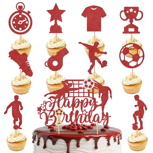 Tortendeko Fussball Deko Geburtstag Kinder - 11 Stück Fußball Spieler Torte Dekorationen, Fussball Cupcake Topper, Geburtstag Torte Dekoration für Männer Junge Fußball Sport Thema Party Suppplies Tortendeko Fussball Deko Geburtstag Kinder - 11 Stück Fußball Spieler Torte Dekorationen, Fussball Cupcake Topper, Geburtstag Torte Dekoration für Männer Junge Fußball Sport Thema Party Suppplies von OIODDYY