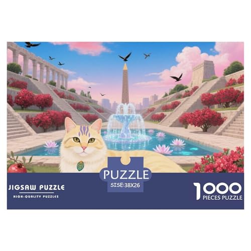 Ägyptischer Mau 1000 Teile Puzzle Pet Katze Für Die Ganze Familie Herausforderung Detailreich Spaß Lernspiel 38x26cm/1000pcs von OJASDBDJE