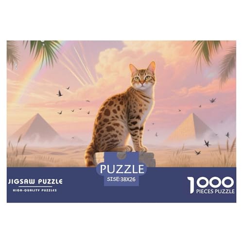 Ägyptischer Mau 1000 Teile Puzzle Pet Katze Für Die Ganze Familie Herausforderung Detailreich Spielzeug Lernspiel 38x26cm/1000pcs von OJASDBDJE