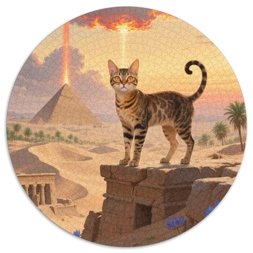 Ägyptischer Mau Mit 1000 Teilen Puzzle Pet Katze Circular Puzzle Für Erwachsene Und Kinder Pädagogisches Für Erwachsene Kinder Buntes Tier Geschenke 1000pcs (67.5x67.5cm) von OJASDBDJE