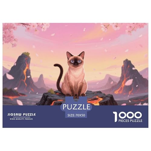 Abyssinischen 1000 Teile Puzzle Pet Katze Für Die Ganze Familie Entspannend Detailreich Spaß Pädagogisches Spiel 70x50cm/1000pcs von OJASDBDJE