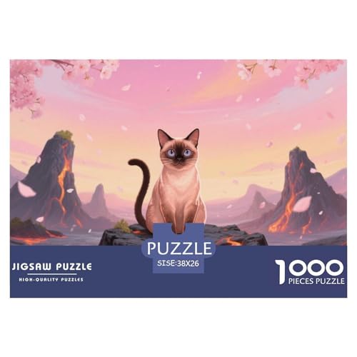 Abyssinischen 1000 Teile Puzzle Pet Katze Für Kinder Ab 12 Jahren Entspannend Detailreich Spielzeug Lernspiel 38x26cm/1000pcs von OJASDBDJE