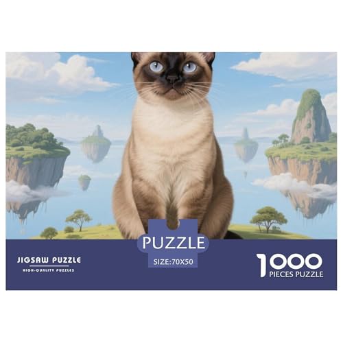 Abyssinischen 1000 Teile Puzzle Pet Katze Für Kinder Ab 12 Jahren Entspannend Premium-Qualität Spielzeug Lernspiel 70x50cm/1000pcs von OJASDBDJE