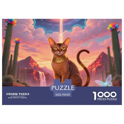 Abyssinischen 1000 Teile Puzzle Pet Katze Geschenke Für Frauen/Männer Herausforderung Detailreich Spielzeug Pädagogisches Spiel 70x50cm/1000pcs von OJASDBDJE