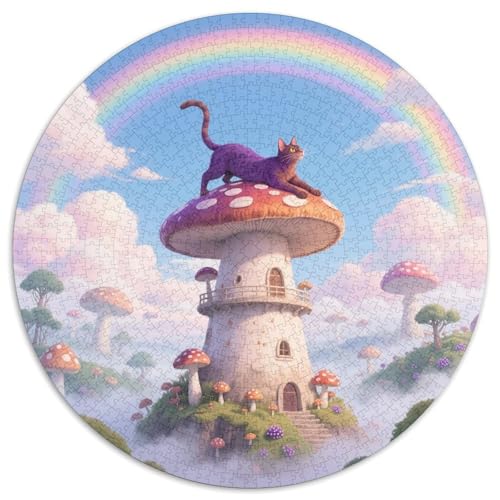 Abyssinischen 1000 Teile Puzzle Pet Katze Runde Kreispuzzles Geeignet Ab 12 Jahren Pädagogisches Für Erwachsene Kinder Buntes Tier Geschenke 1000pcs (67.5x67.5cm) von OJASDBDJE