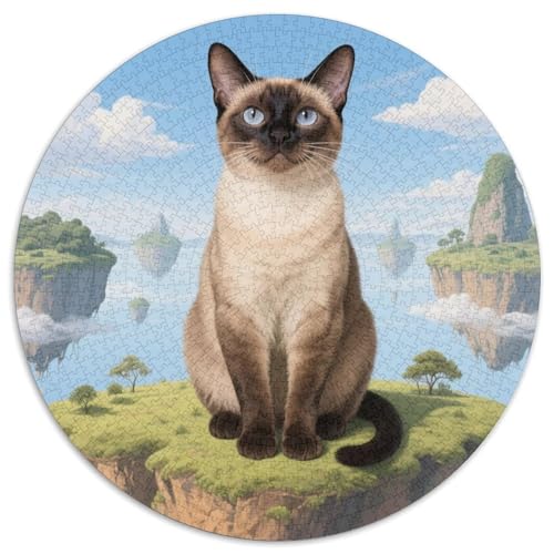 Abyssinischen 1000 Teile Puzzle Pet Katze Rundes Puzzle Für Erwachsene Und Kinder Pädagogisches Für Erwachsene Kinder Buntes Tier Stressabbau-Spielzeug 1000pcs (67.5x67.5cm) von OJASDBDJE