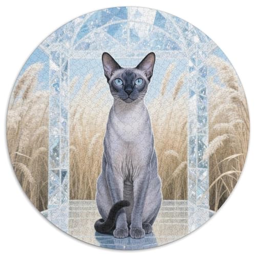 Abyssinischen Mit 1000 Teilen Puzzles Pet Katze Runde Kreispuzzles Geeignet Ab 12 Jahren Pädagogisches Für Erwachsene Kinder Buntes Tier Geschenke 1000pcs (67.5x67.5cm) von OJASDBDJE