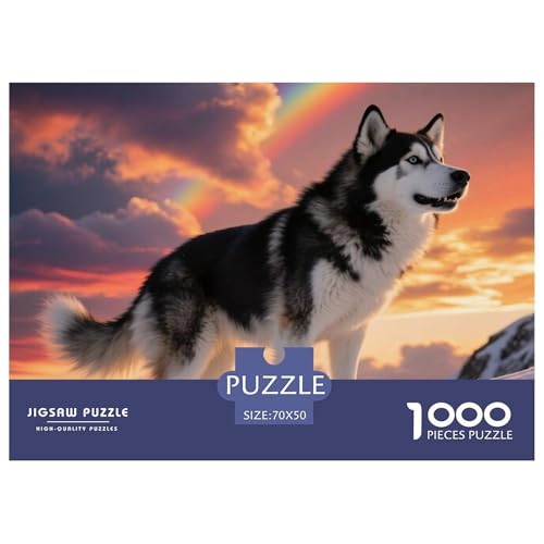 Alaskanische Malamute 1000 Teile Puzzle Haustier Hund Für Die Ganze Familie Herausforderung Detailreich Spielzeug Pädagogisches Spiel 70x50cm/1000pcs von OJASDBDJE