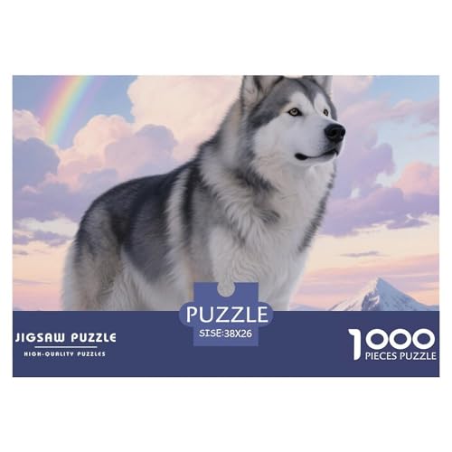 Alaskanische Malamute 1000 Teile Puzzle Haustier Hund Für Kinder Ab 12 Jahren Herausforderung Detailreich Spaß Lernspiel 38x26cm/1000pcs von OJASDBDJE