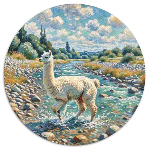 Alpakas 1000 Teile Puzzle Tier Circular Puzzles Geeignet Ab 12 Jahren Pädagogisches Für Erwachsene Kinder Buntes Tier Geschenke 1000pcs (67.5x67.5cm) von OJASDBDJE