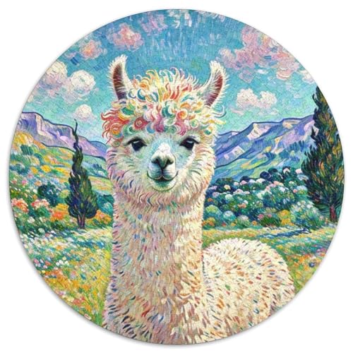Alpakas 1000 Teile Puzzle Tier Circular Puzzles Geeignet Ab 12 Jahren Pädagogisches Für Erwachsene Kinder Buntes Tier Geschenke 1000pcs (67.5x67.5cm) von OJASDBDJE