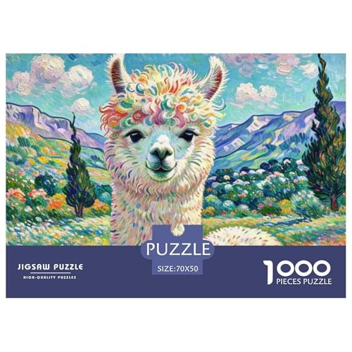 Alpakas 1000 Teile Puzzle Tiere Geschenke Für Frauen/Männer Herausforderung Detailreich Spielzeug Lernspiel 70x50cm/1000pcs von OJASDBDJE