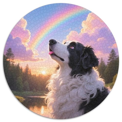 Alter Schäferhund 1000 Teile Puzzle Haustier Hund Runde Kreispuzzles Für Erwachsene Und Kinder Pädagogisches Für Erwachsene Kinder Buntes Tier Stressabbau-Spielzeug 1000pcs (67.5x67.5cm) von OJASDBDJE