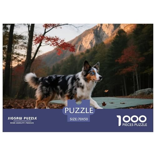 Australischer Schäfer 1000 Teile Puzzle Haustier Hund Für Die Ganze Familie Herausforderung Detailreich Spielzeug Pädagogisches Spiel 70x50cm/1000pcs von OJASDBDJE