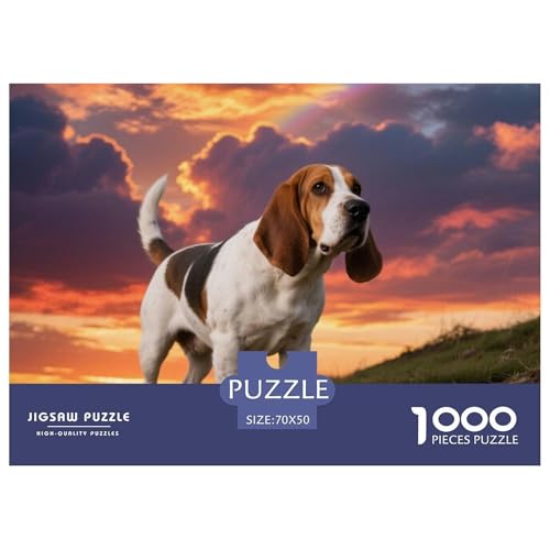 Basset Hund 1000 Teile Puzzle Haustier Hund Für Kinder Ab 12 Jahren Entspannend Premium-Qualität Spielzeug Lernspiel 70x50cm/1000pcs von OJASDBDJE