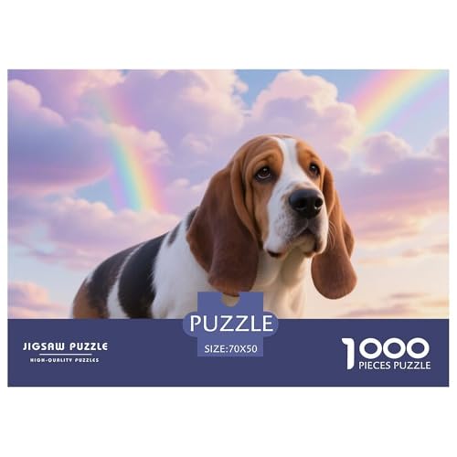 Basset Hund 1000 Teile Puzzles Haustier Hund Für Kinder Ab 12 Jahren Entspannend Detailreich Spielzeug Lernspiel 70x50cm/1000pcs von OJASDBDJE