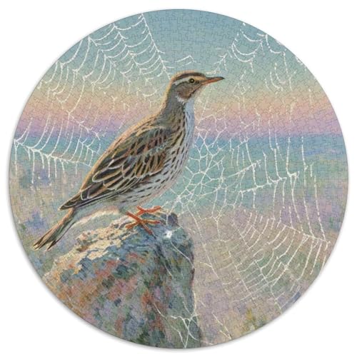 Baumpipit Mit 1000 Teilen Puzzle Vogel Runde Kreispuzzles Für Erwachsene Und Kinder Pädagogisches Für Erwachsene Kinder Buntes Tier Geschenke 1000pcs (67.5x67.5cm) von OJASDBDJE