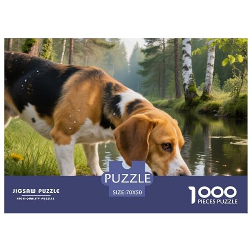 Beagle 1000 Teile Puzzle Haustier Hund Für Die Ganze Familie Entspannend Detailreich Spielzeug Lernspiel 70x50cm/1000pcs von OJASDBDJE