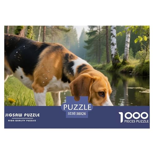 Beagle 1000 Teile Puzzle Haustier Hund Für Die Ganze Familie Entspannend Detailreich Spielzeug Pädagogisches Spiel 38x26cm/1000pcs von OJASDBDJE