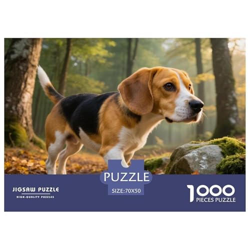 Beagle 1000 Teile Puzzle Haustier Hund Für Die Ganze Familie Herausforderung Premium-Qualität Spaß Pädagogisches Spiel 70x50cm/1000pcs von OJASDBDJE
