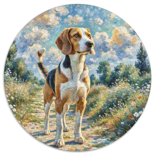 Beagle 1000 Teile Puzzle Tierhund Rund Puzzle Für Erwachsene Und Kinder Pädagogisches Für Erwachsene Kinder Buntes Tier Stressabbau-Spielzeug 1000pcs (67.5x67.5cm) von OJASDBDJE