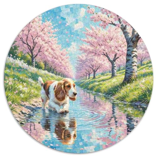 Beagle Mit 1000 Teilen Puzzles Tierhund Circular Puzzle Für Erwachsene Und Kinder Pädagogisches Für Erwachsene Kinder Buntes Tier Stressabbau-Spielzeug 1000pcs (67.5x67.5cm) von OJASDBDJE