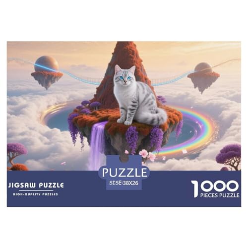 Bengalen 1000 Teile Puzzle Pet Katze Für Die Ganze Familie Entspannend Premium-Qualität Spielzeug Lernspiel 38x26cm/1000pcs von OJASDBDJE