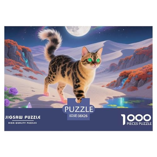 Bengalen 1000 Teile Puzzle Pet Katze Für Die Ganze Familie Herausforderung Detailreich Spielzeug Pädagogisches Spiel 38x26cm/1000pcs von OJASDBDJE