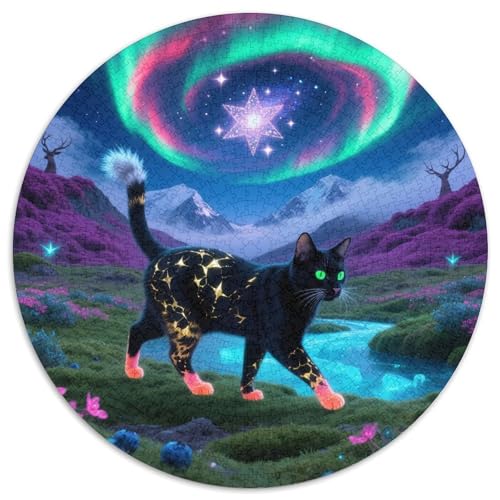 Bengalenen 1000 Teile Puzzle Pet Katze Rundes Puzzle Geeignet Ab 12 Jahren Pädagogisches Für Erwachsene Kinder Buntes Tier Stressabbau-Spielzeug 1000pcs (67.5x67.5cm) von OJASDBDJE