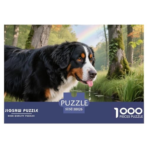 Bernese Mountain Dog 1000 Teile Puzzle Haustier Hund Für Die Ganze Familie Entspannend Detailreich Spielzeug Pädagogisches Spiel 38x26cm/1000pcs von OJASDBDJE