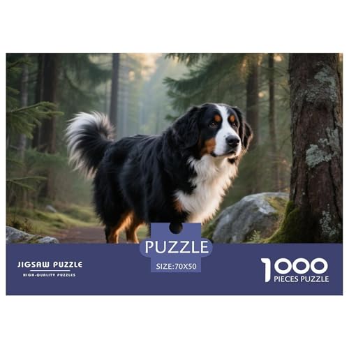 Bernese Mountain Dog 1000 Teile Puzzle Haustier Hund Für Kinder Ab 12 Jahren Herausforderung Detailreich Spielzeug Lernspiel 70x50cm/1000pcs von OJASDBDJE